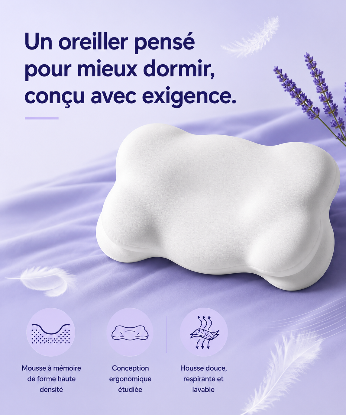 Un oreiller pensé pour mieux dormir, conçu avec exigence.